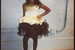 Black & Gold Girls Dress With Black Ruffles 2