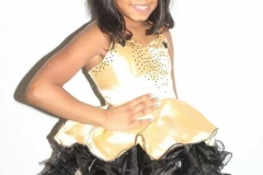 Black & Gold Girls Dress With Black Ruffles front