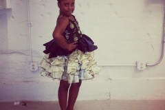 Black & Gold Girls Dress With Gold Ruffles 2