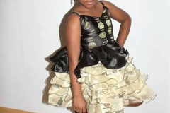 Black & Gold Girls Dress With Gold Ruffles 3