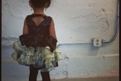 Black & Gold Girls Dress With Gold Ruffles 5