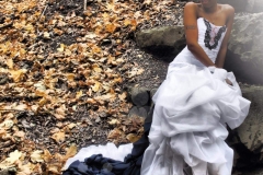 Blue - White Wedding Gown