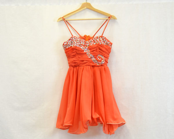 Orange Spaghetti Dress