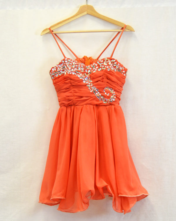 Orange Spaghetti Dress 02