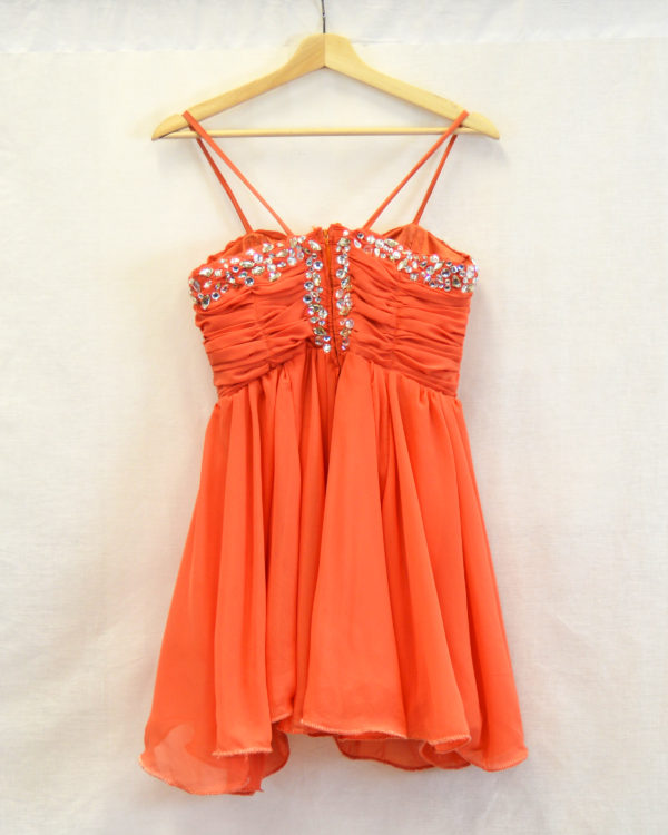 Orange Spaghetti Dress 03