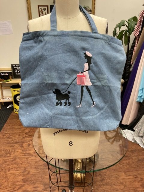 Woman Shopping & Poodle Tote