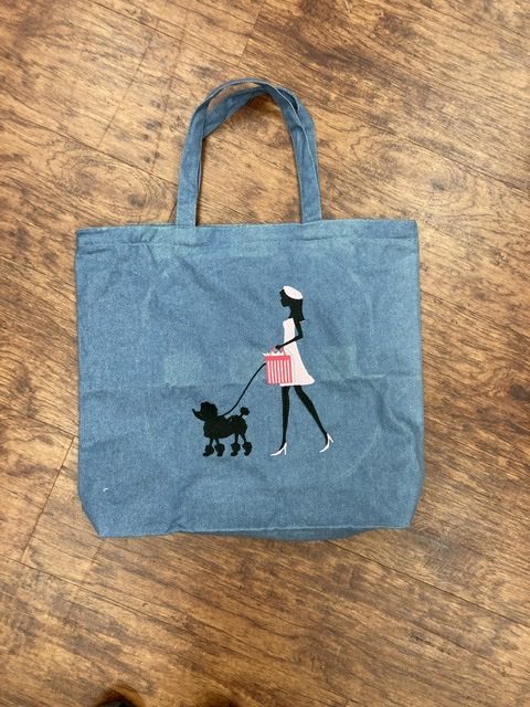 Woman Shopping & Poodle Tote